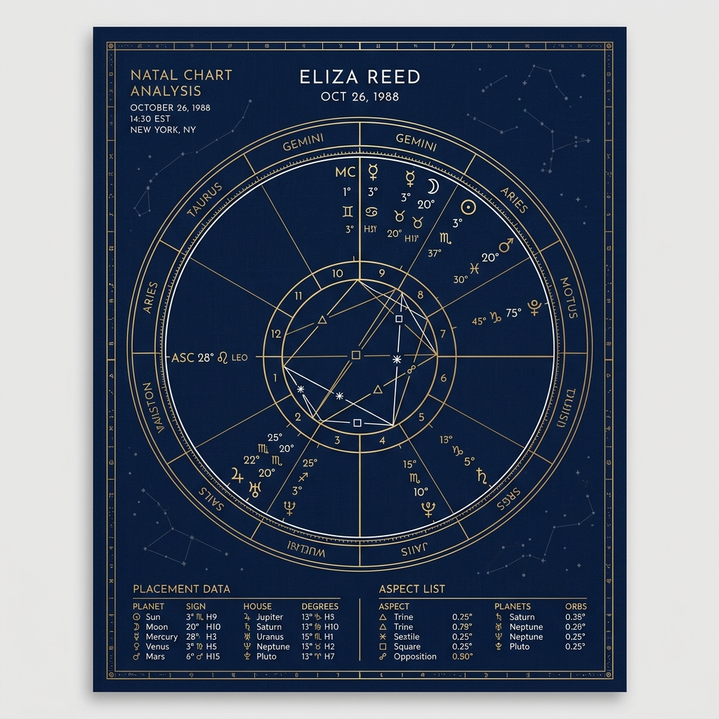 Gráfico de Carta Astral Profesional